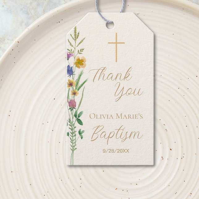 Wildflower Baptism Thank You  Gift Tags (Creator Uploaded)