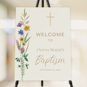 Wildflower Baptism Welcome Foam Board