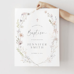 Wildflower Baptism Welcome Sign Template Christen
