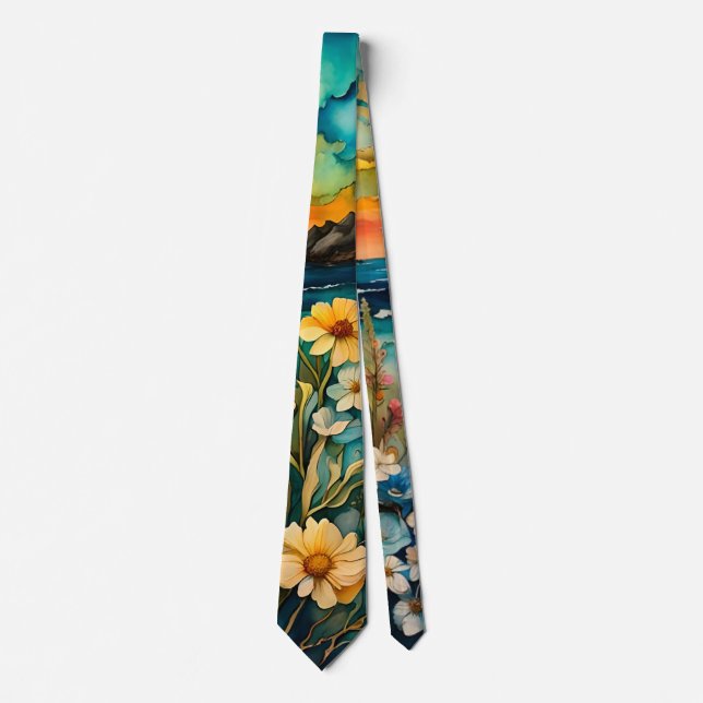 Wildflower Beach Garden  Neck Tie (Front)