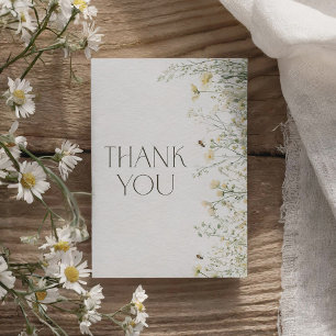 Wildflower Bee Baby Shower Letterpress Thank You Card