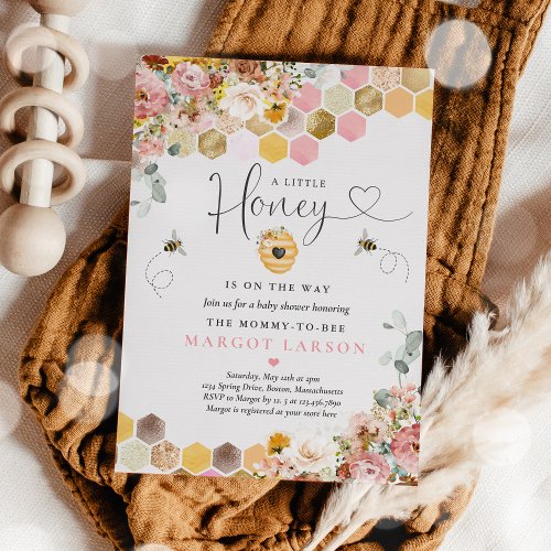 Wildflower Bee Baby Shower Little Honey On The Way Invitation