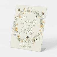 Wildflower Bee Bridal Shower Cards and Gifts Sign