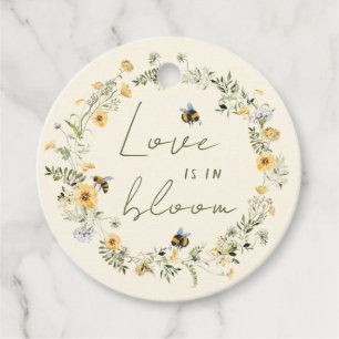 Wildflower Bee Bridal Shower Favor Tags