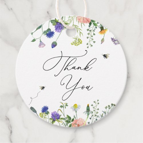 Wildflower Bee Bridal Shower Favor Tags