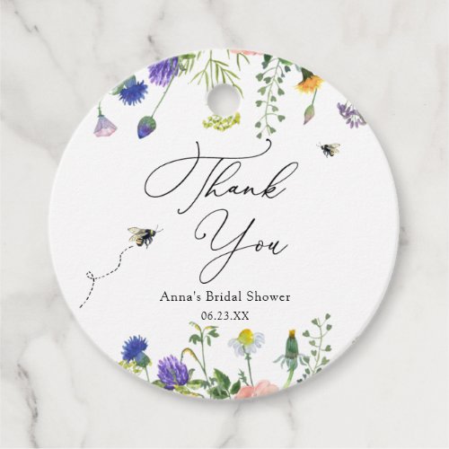 Wildflower Bee Bridal Shower Gift Tags