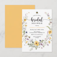 Wildflower Bee Bridal Shower Invitation Card
