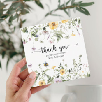 Wildflower Bee Bridal Shower Thank You Card by CreativeUnionDesign at Zazzle