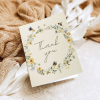 Wildflower Bee Bridal Shower Thank You Card