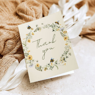 Wildflower Bee Bridal Shower Thank You Card