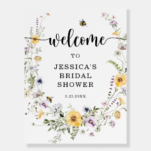 Wildflower Bee Bridal Shower Welcome Sign