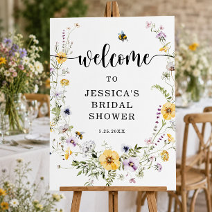 Wildflower Bee Bridal Shower Welcome Sign