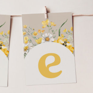 Wildflower Bee "E" High Chair Bunting Banner Card