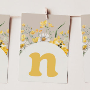 Wildflower Bee "N" High Chair Bunting Banner Card