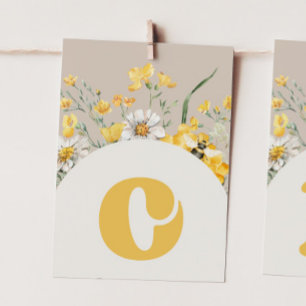 Wildflower Bee "O" High Chair Bunting Banner Card