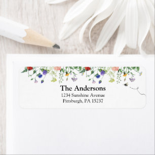 Wildflower Bee Return Address Label