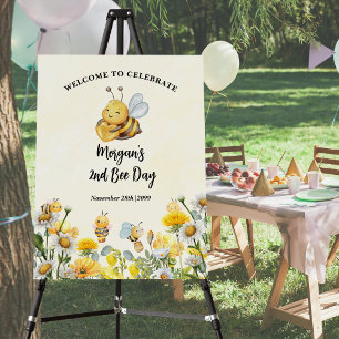 Wildflower Bee Two 2nd Second Bee Day Birthday Foam Board