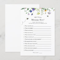 Wildflower Bee Who Knows Mommy Best Shower Game Invitation