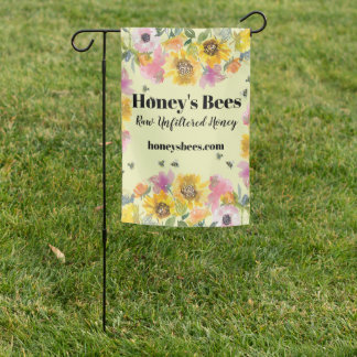 Wildflower Bees Rustic Honey Vendor Garden Flag