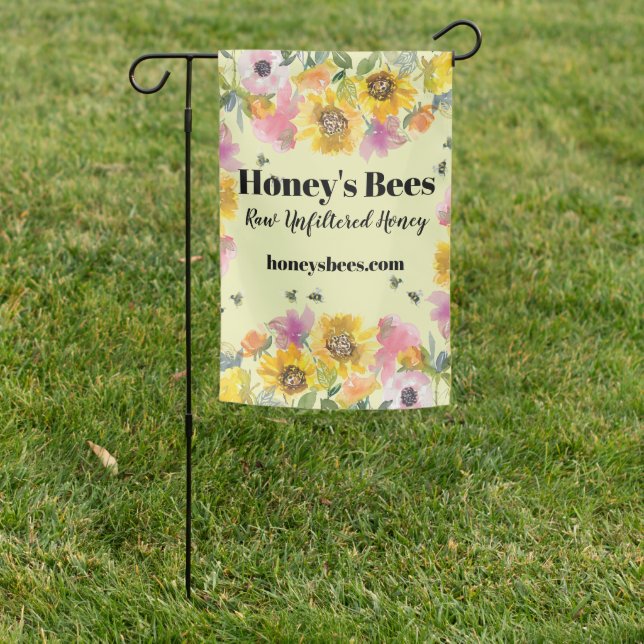 Wildflower Bees Rustic Honey Vendor  Garden Flag (In SItu)