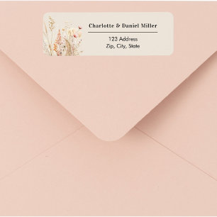 Wildflower beige pink return address label