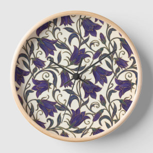 Wildflower Bellflower Patterne Clock