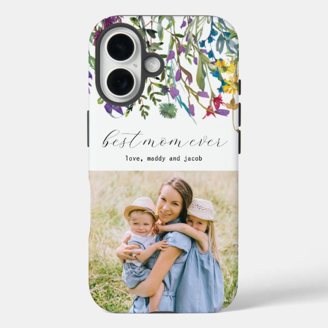 Wildflower Best Mom Ever Photo Case-Mate iPhone Case (Back)