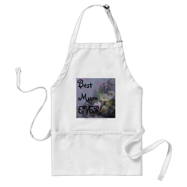 wildflower, Best Mum EVER! heart Adult Apron (Front)
