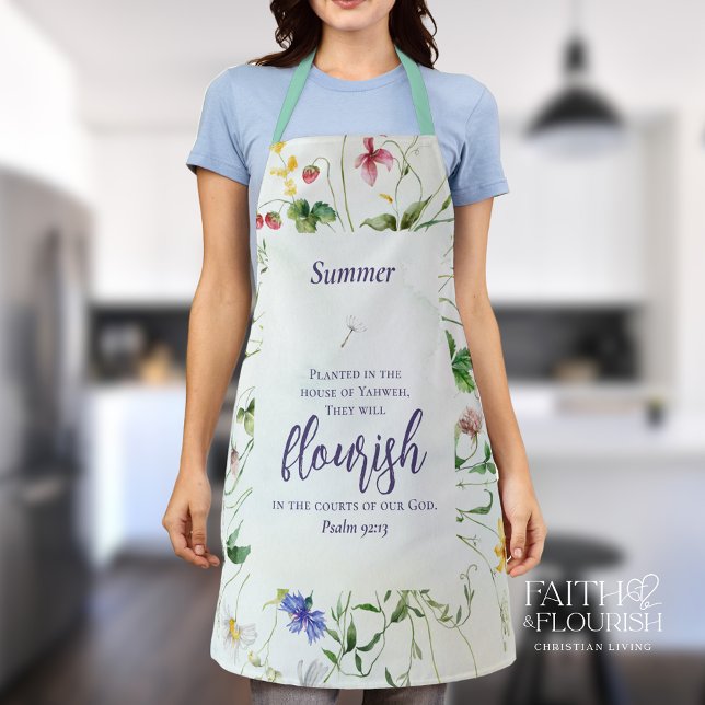 Wildflower Bible Verse Personalized Apron (Creator Uploaded)