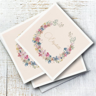 Wildflower Birthday Elegant Napkins