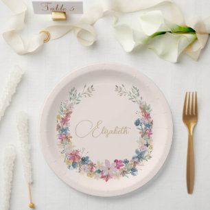 Wildflower Birthday Elegant Paper Plates