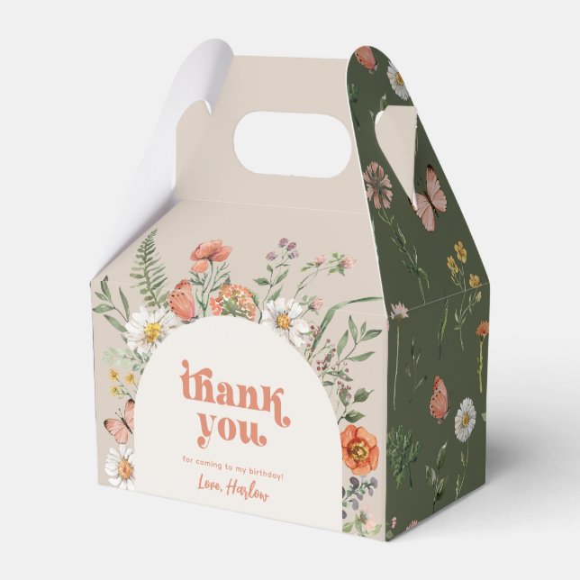 Wildflower Birthday Favor Boxes (Front Side)