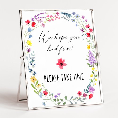 Wildflower Birthday Favor Sign