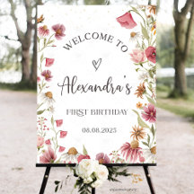 Wildflower Birthday Garden Welcome sign 