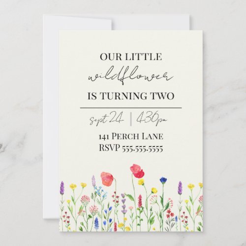 Wildflower Birthday Invitation