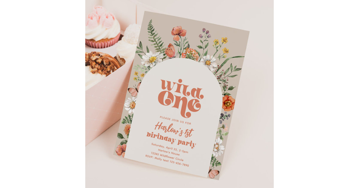 Wildflower Birthday Invitation Wildflower First Zazzle