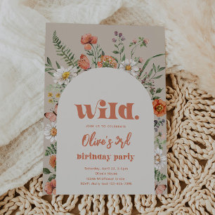 Wildflower Birthday Invitation Wildflower First