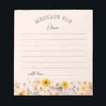 Wildflower Birthday Time Capsule Message Notepad<br><div class="desc">This item is a delightful celebration of nature's beauty and a little girl's first milestone. This item features a charming array of pressed wildflowers creating a whimsical and enchanting design. The soft pastel colors and intricate floral patterns set a serene and elegant tone, perfectly capturing the essence of a garden...</div>