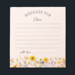Wildflower Birthday Time Capsule Message Notepad<br><div class="desc">This item is a delightful celebration of nature's beauty and a little girl's first milestone. This item features a charming array of pressed wildflowers creating a whimsical and enchanting design. The soft pastel colors and intricate floral patterns set a serene and elegant tone, perfectly capturing the essence of a garden...</div>