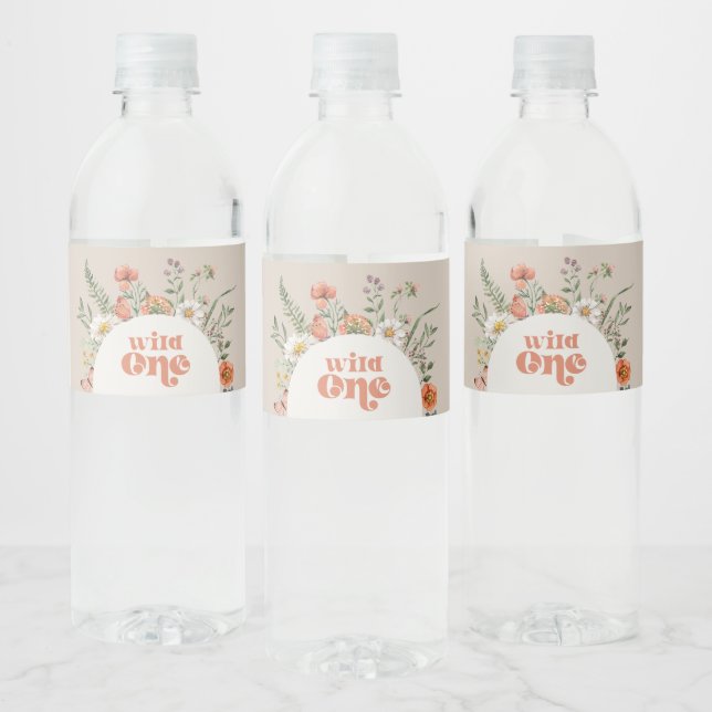 Wildflower Birthday Water Bottle Labels (Bottles)