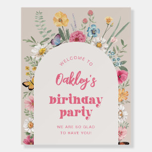 Wildflower Birthday Welcome Sign