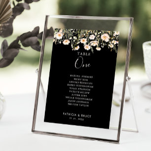 Wildflower Black Table Number 1 Seating Chart