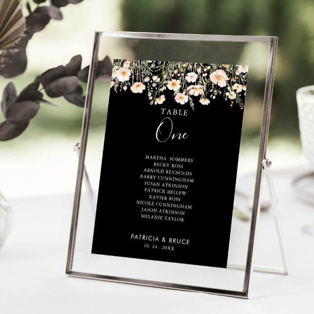 Wildflower Black Table Number 1 Seating Chart (Creator Uploaded)