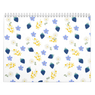 Wildflower & Blackberry Floral Pattern Calendar