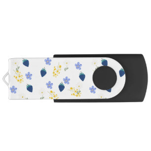 Wildflower & Blackberry Floral Pattern Flash Drive