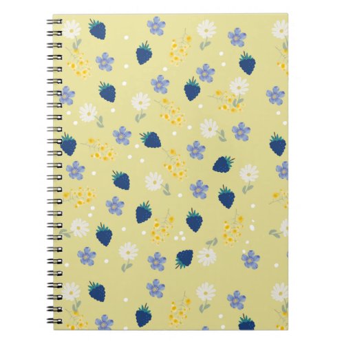 Wildflower & Blackberry Floral Pattern Notebook