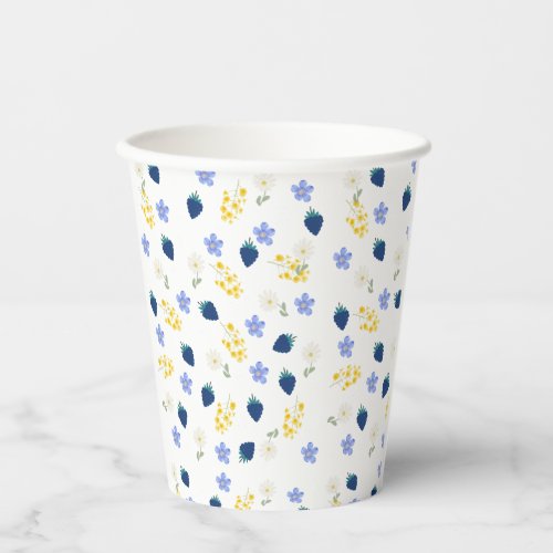 Wildflower & Blackberry Floral Pattern Paper Cups