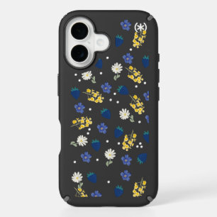 Wildflower & Blackberry Floral Pattern iPhone 16 Case