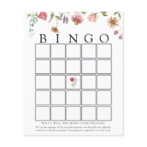 Wildflower Bloom Baby Bingo Game Card