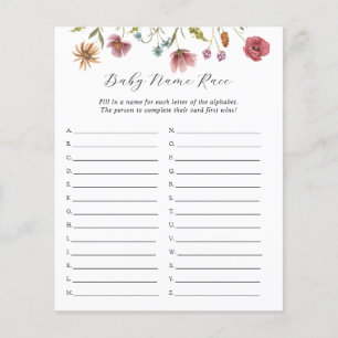 Wildflower Bloom Baby Name Race